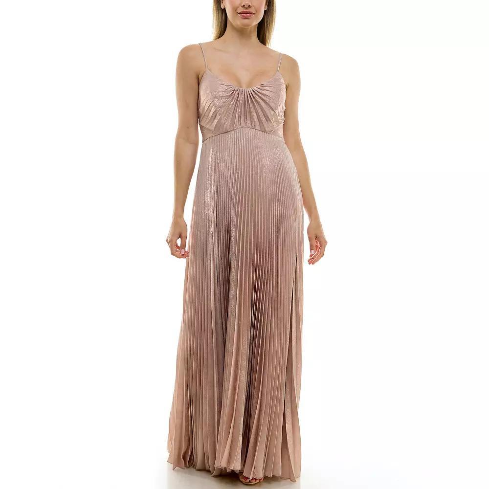 Women's Taylor Dress Long Spaghetti Strap Pleated Dress,  Product Image