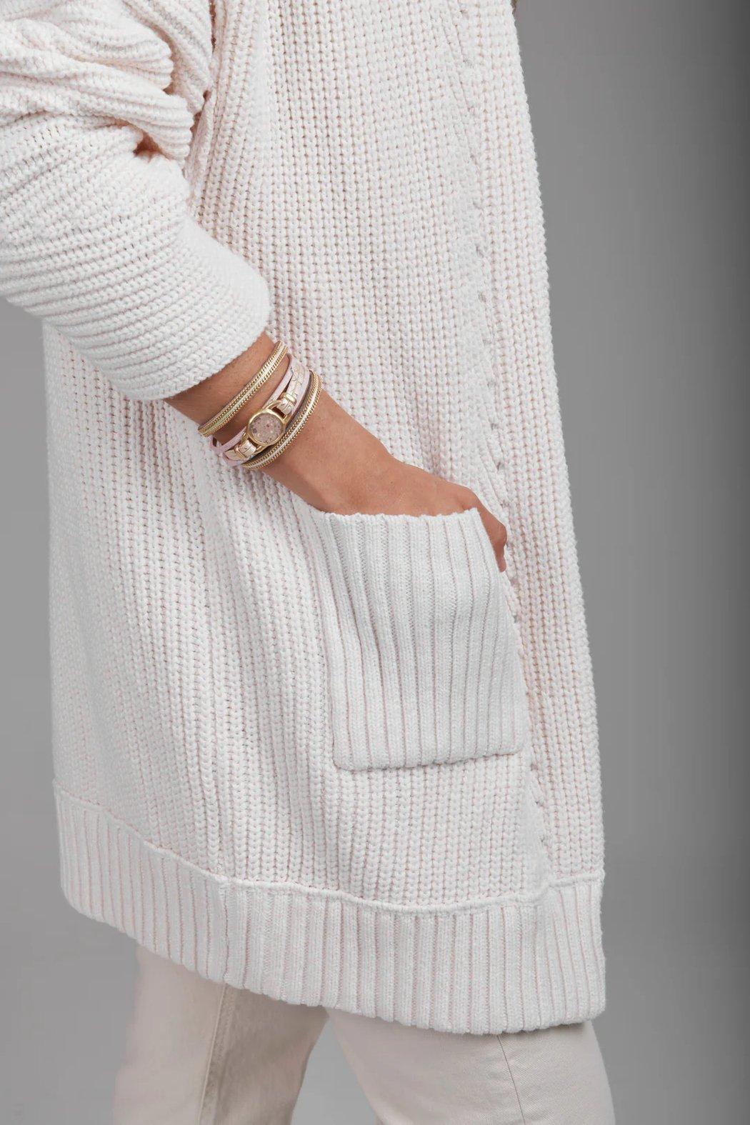 Ribbed Knit Open Cardigan Product Image