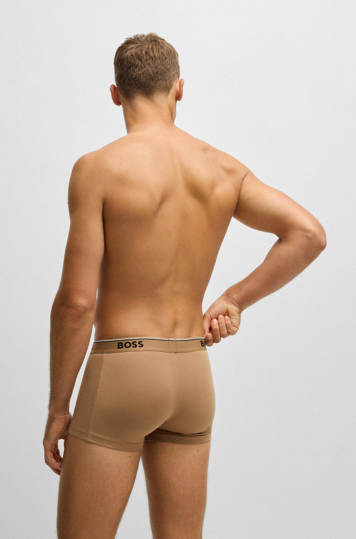 Three-pack of logo-waistband trunks in stretch cotton Product Image