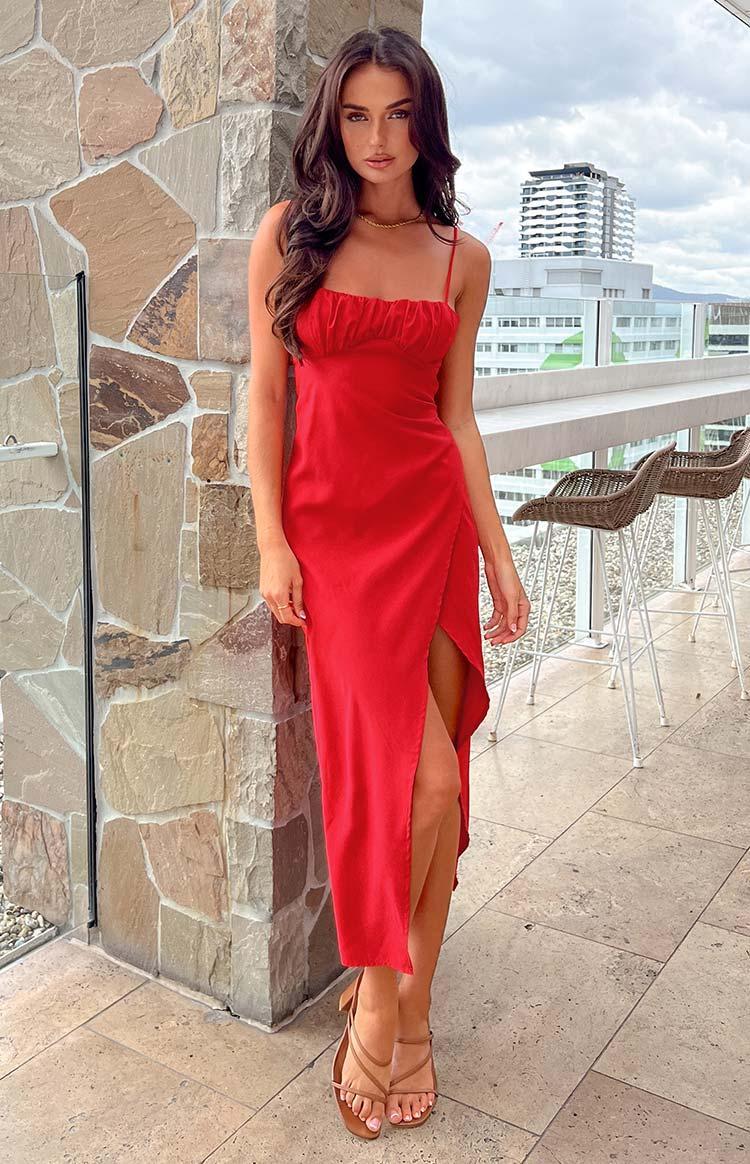 Kirrily Red Midi Dress Product Image