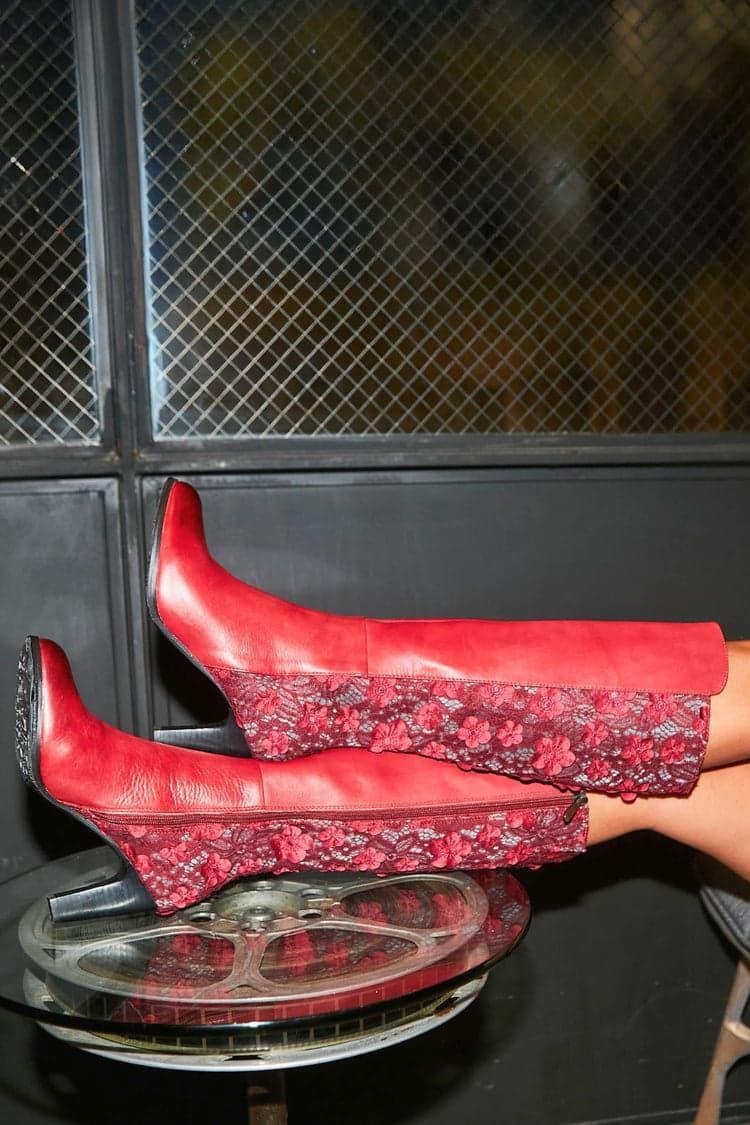 Geller Floral Lace Boots Product Image