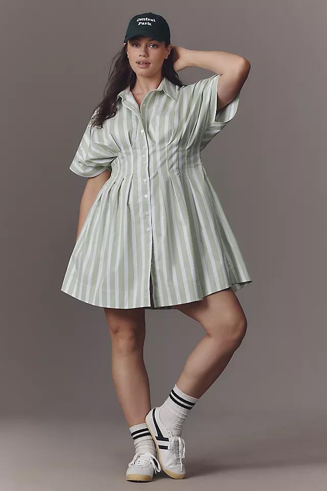 The Tobie Button-Front Pleated Shirt Dress by Exquise: Mini Edition Product Image