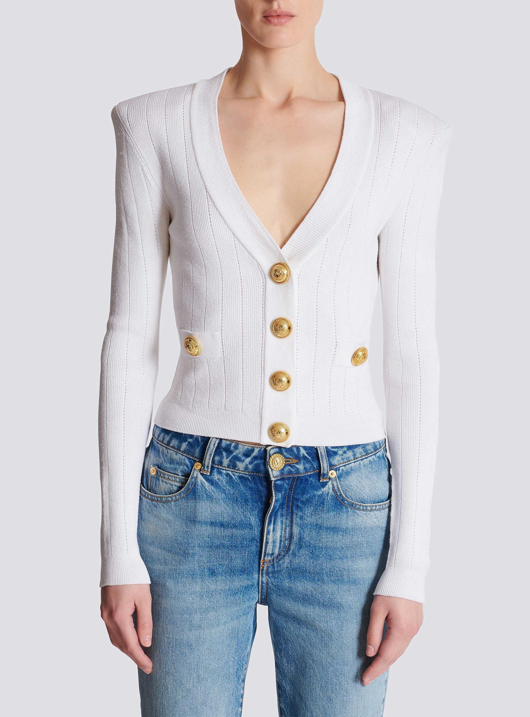 Cropped knit cardigan Product Image