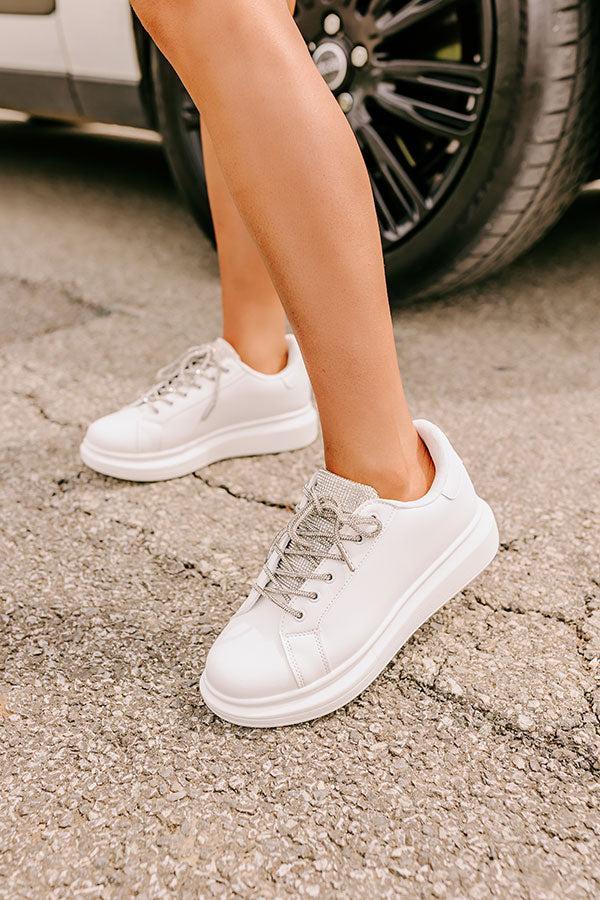 Janan Faux Leather Rhinestone Sneaker Product Image