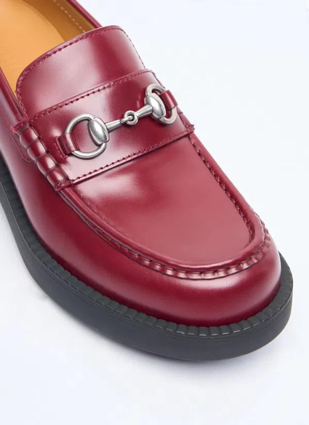 GUCCI Horsebit Loafers In Burgundy Product Image