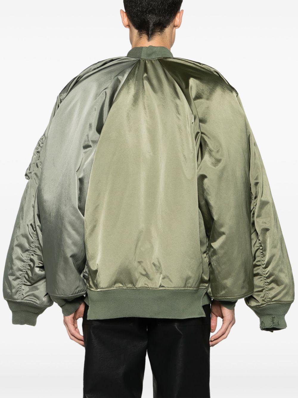 double-sleeve satin bomber jacket Product Image