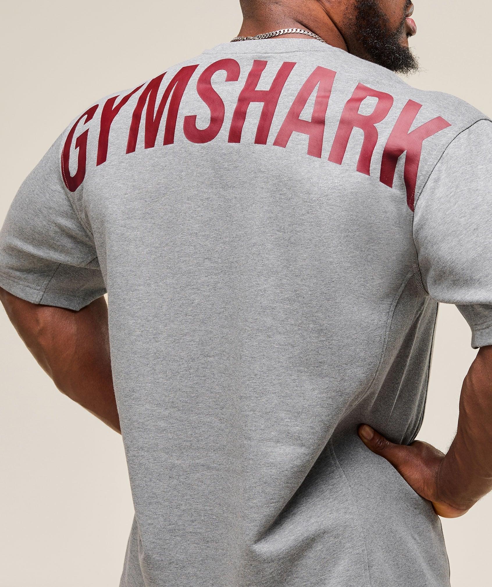 Gymshark Power Short Sleeve Crew - Charcoal Core Marl Male Product Image