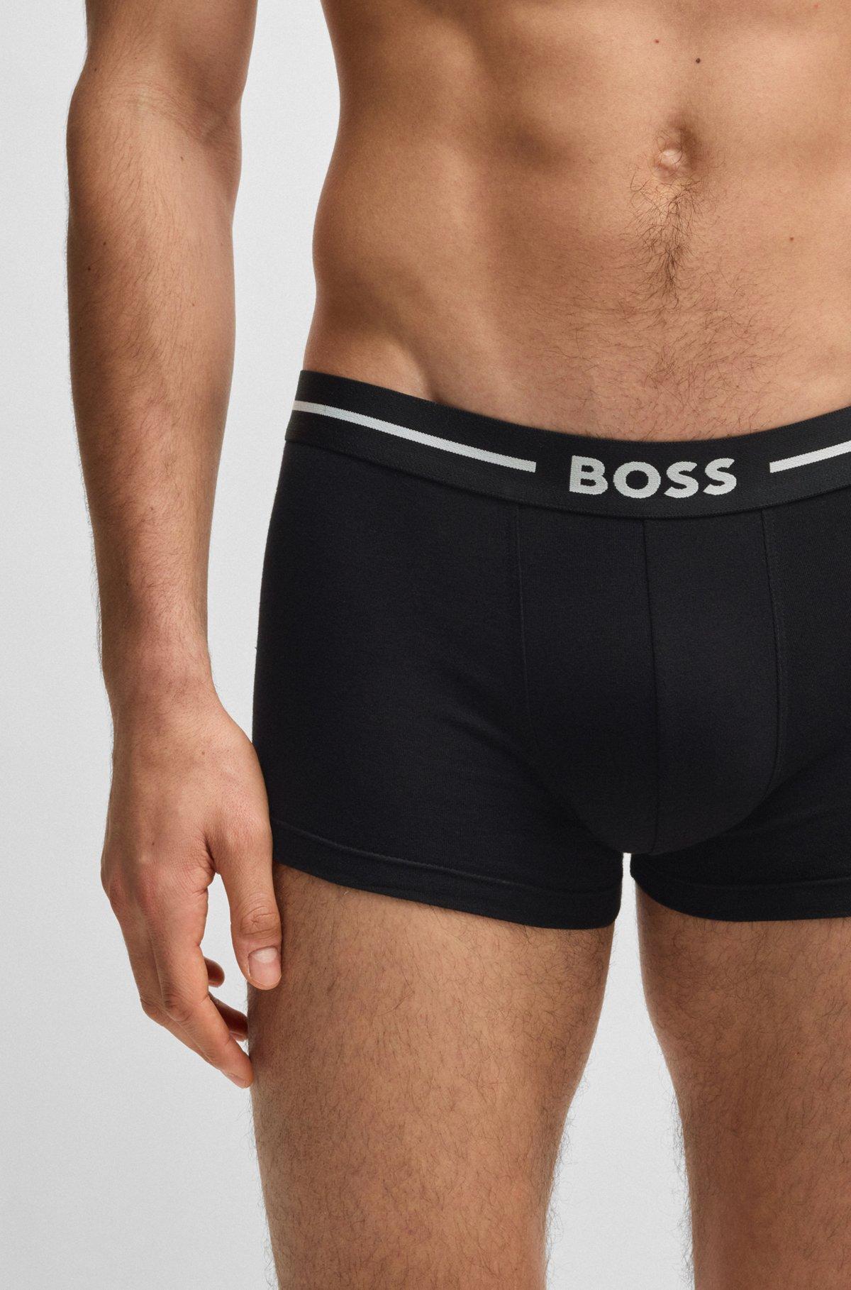 Three-pack of stretch-cotton trunks with logo waistbands Product Image