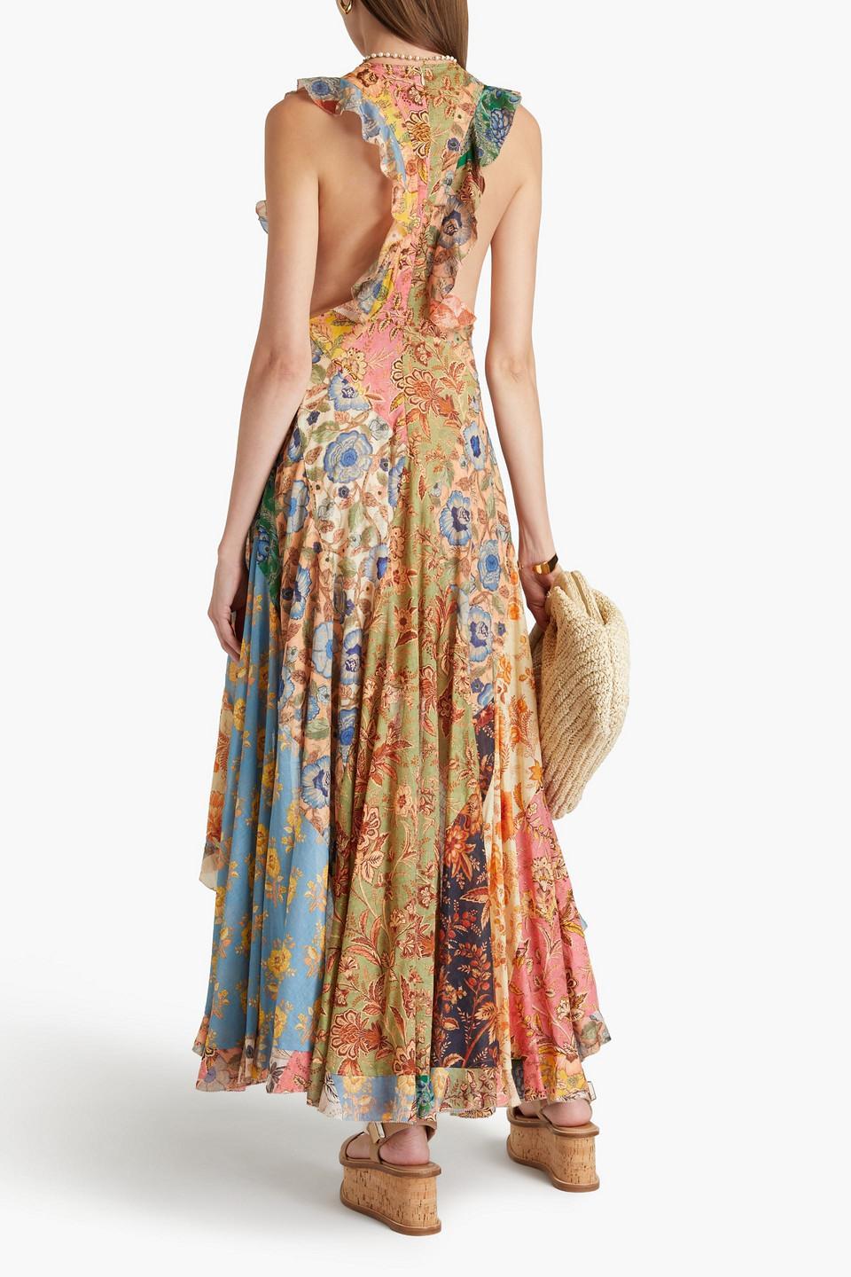 Junie Racer Back Midi Dress In Multicolour Product Image