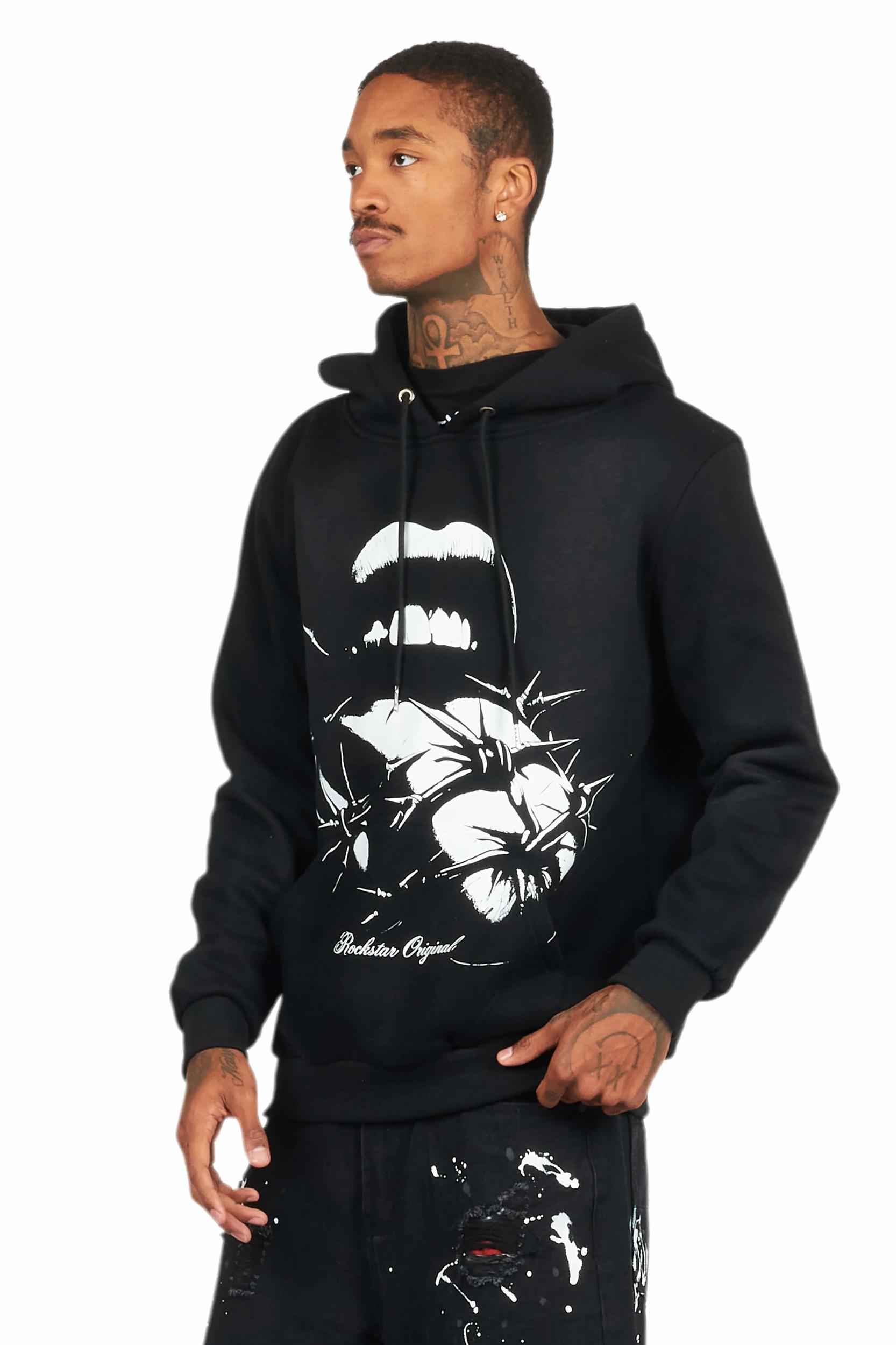 Schmear Black Graphic Hoodie Male Product Image
