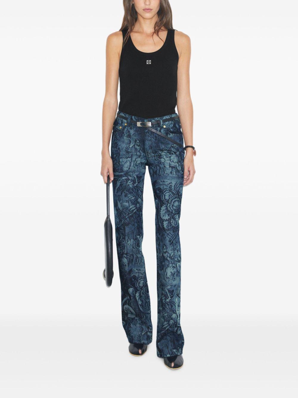 printed-pattern flared jeans Product Image