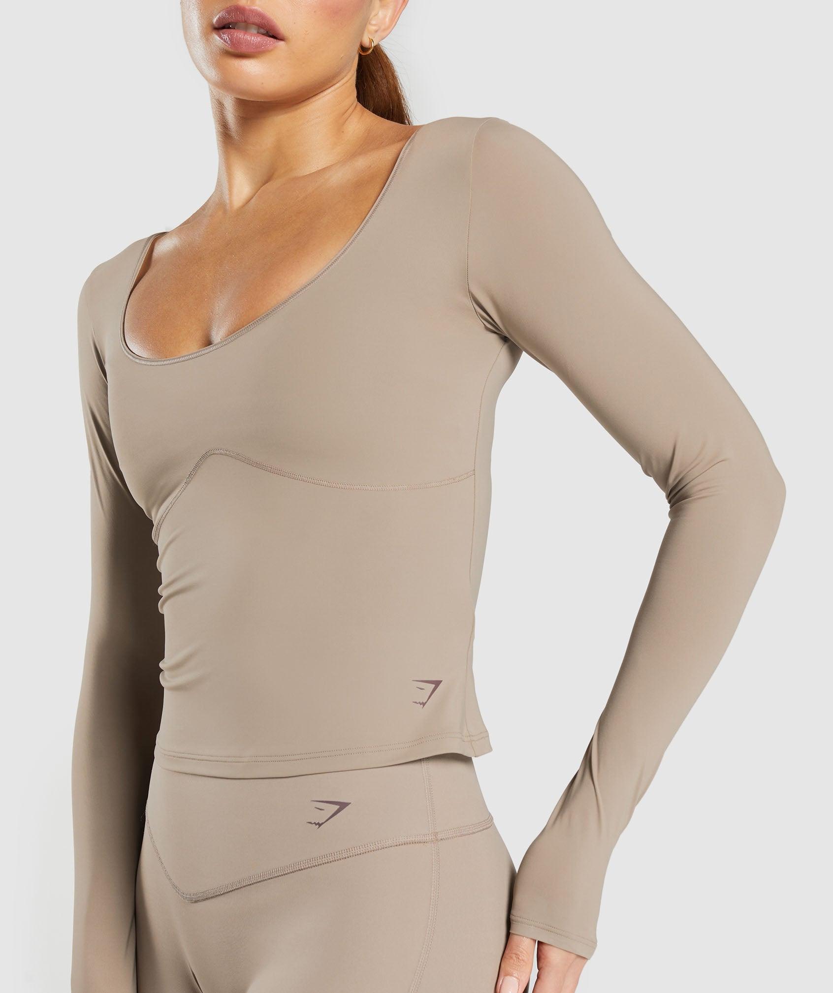 Gymshark Elevate Long Sleeve Top - Lifestyle Brown Female Product Image