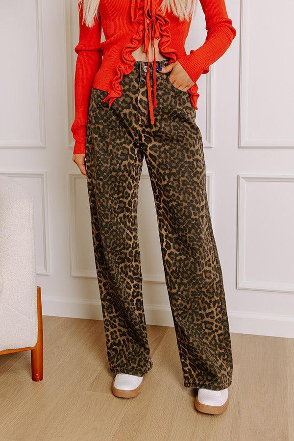 The Caitlin High Waist Leopard Pants Product Image
