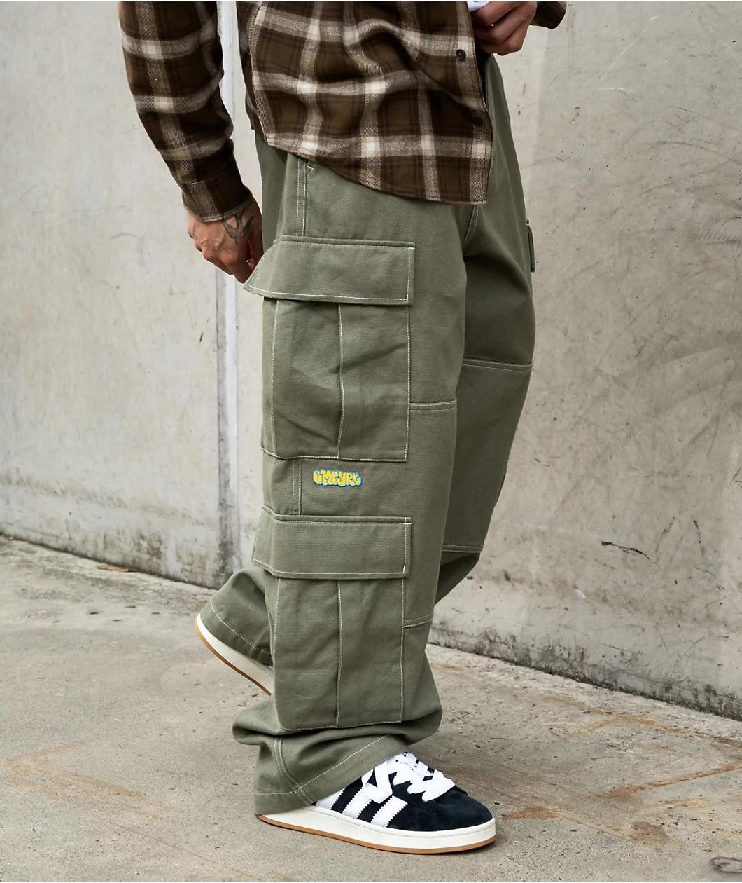 Empyre Canvas Deep Lichen Ultra Loose Double Cargo Pants Product Image