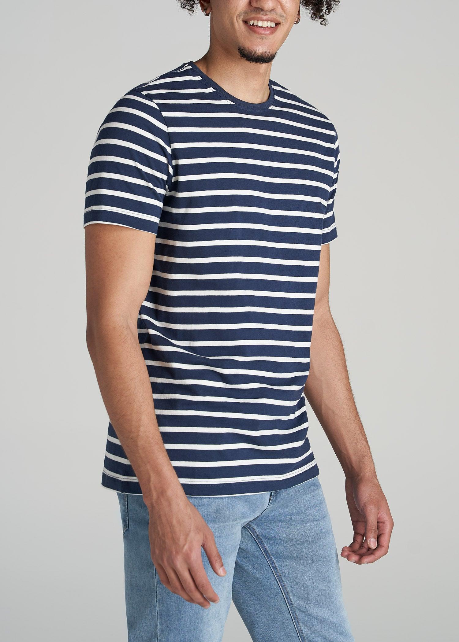 REGULAR-FIT Striped Tee for Tall Men in Navy And White Male Product Image