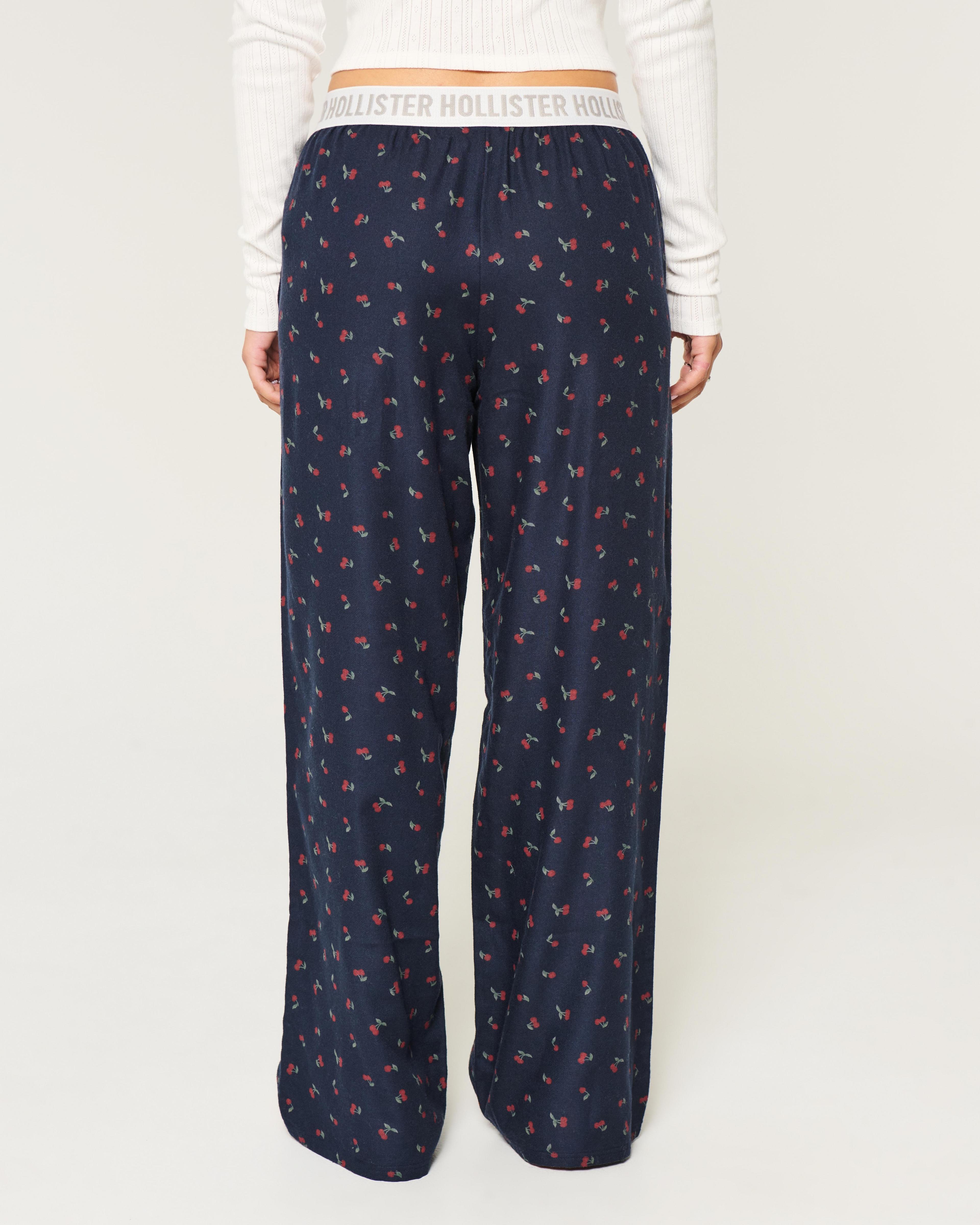 24/7 Wide-Leg Flannel Pajama Pants Product Image