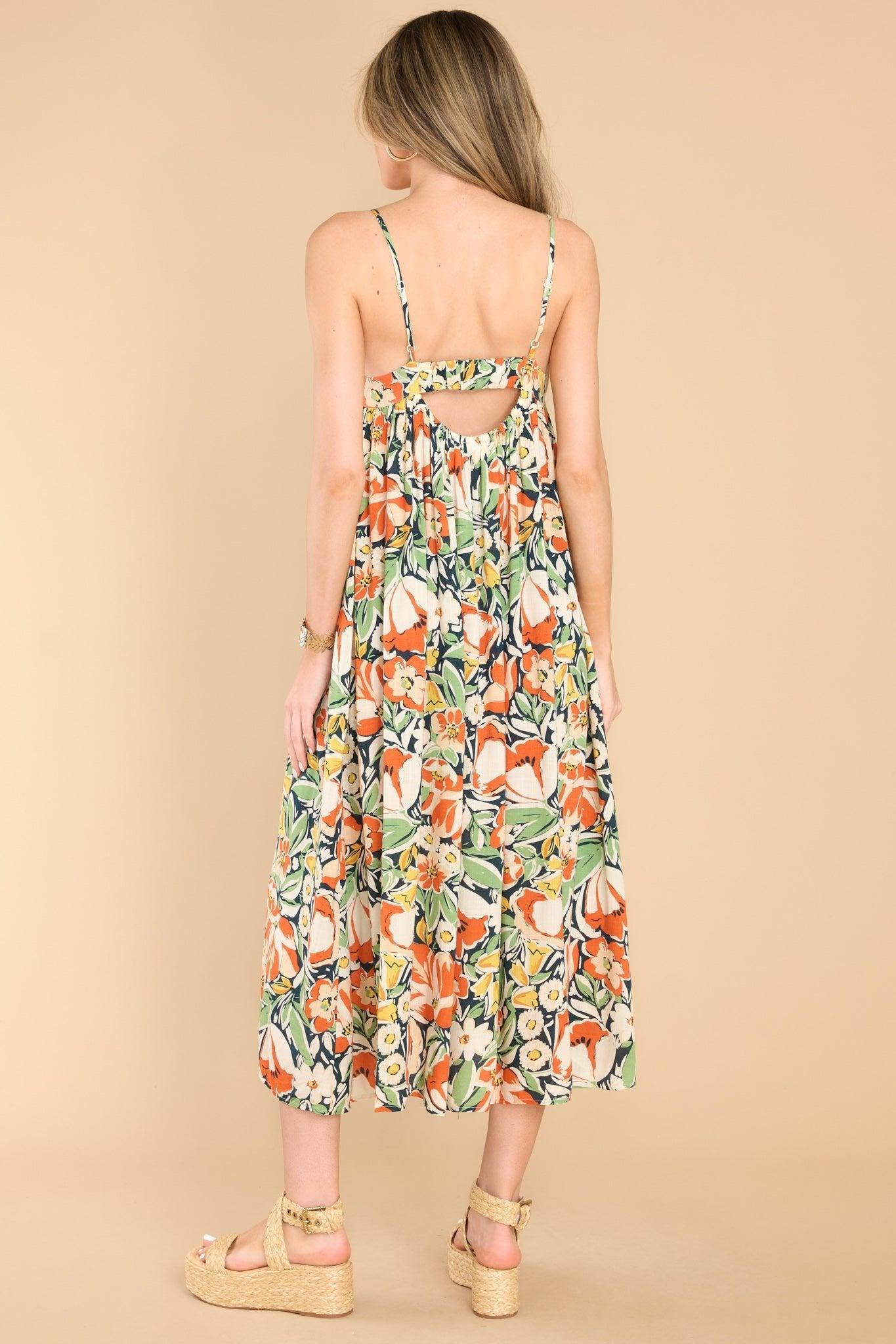 Always Have Ivory Floral Print Midi Dress Product Image