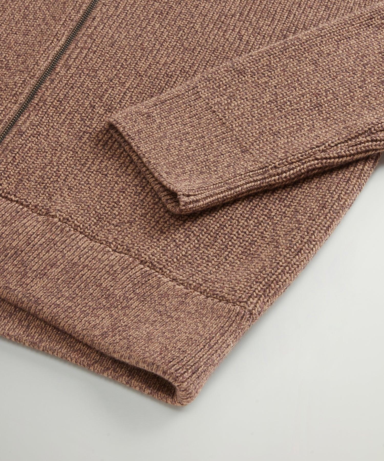 Todd Snyder x Woolrich Cotton Zip-Up Sweater in Brown Product Image