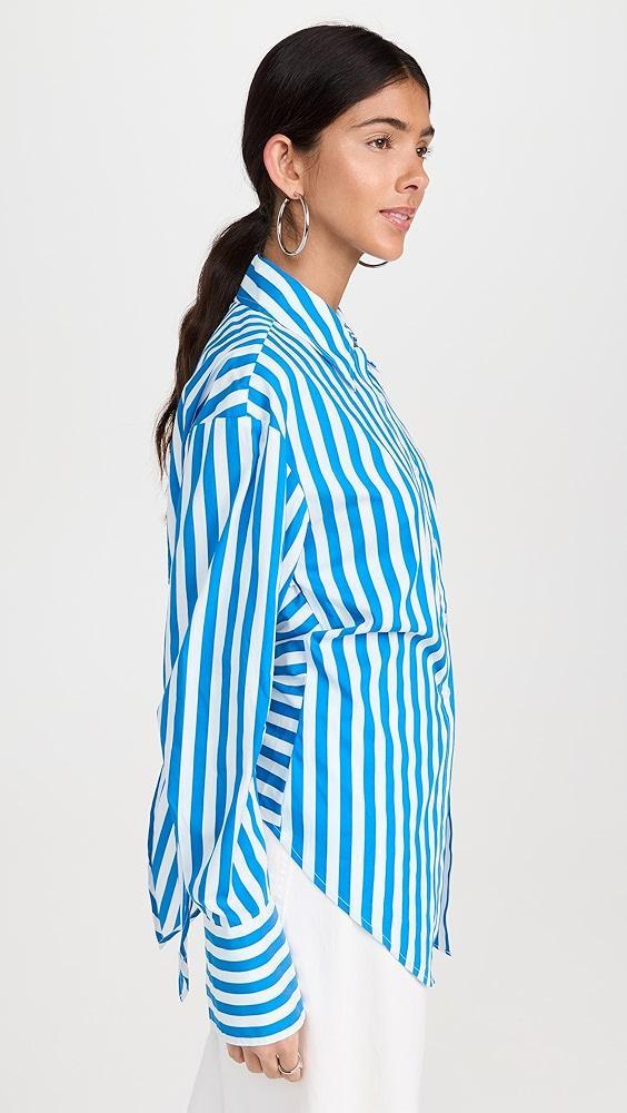 SIMONMILLER Loch Striped Poplin Button Up Top | Shopbop Product Image