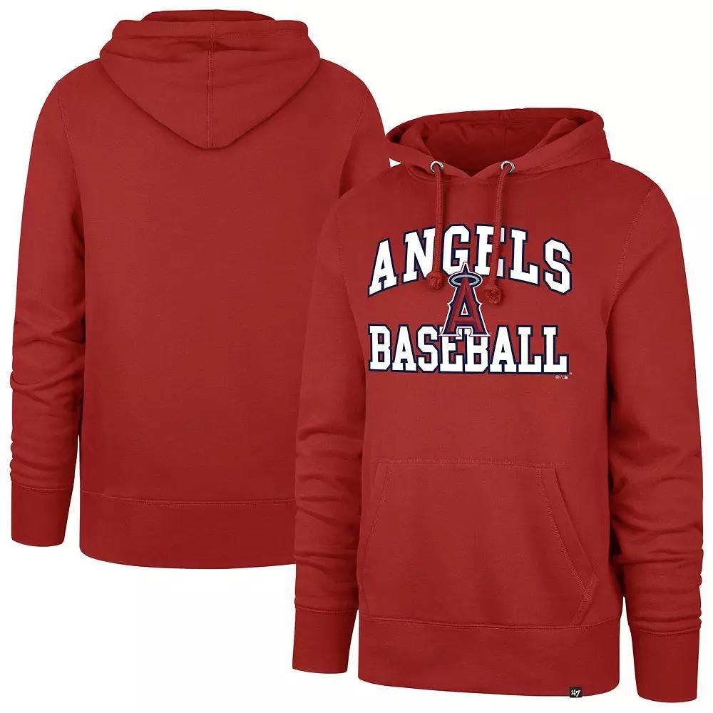 Men's '47 Red Los Angeles Angels Velocity Headline Pullover Hoodie,  Product Image