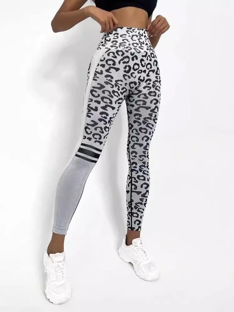 High Waist Leopard Print Yoga Pants Product Image