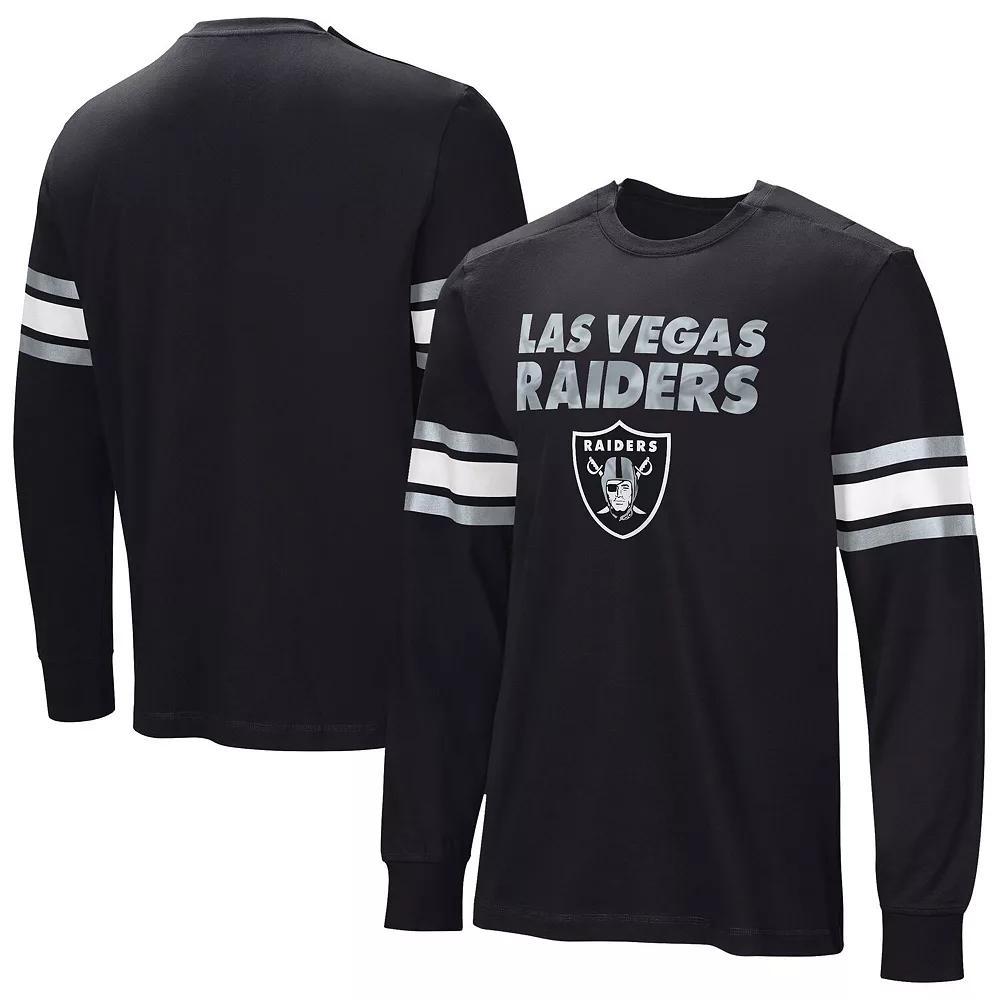 Men's  Black Las Vegas Raiders Hands Off Long Sleeve Adaptive T-Shirt, Size: Medium, Lvr Black Product Image
