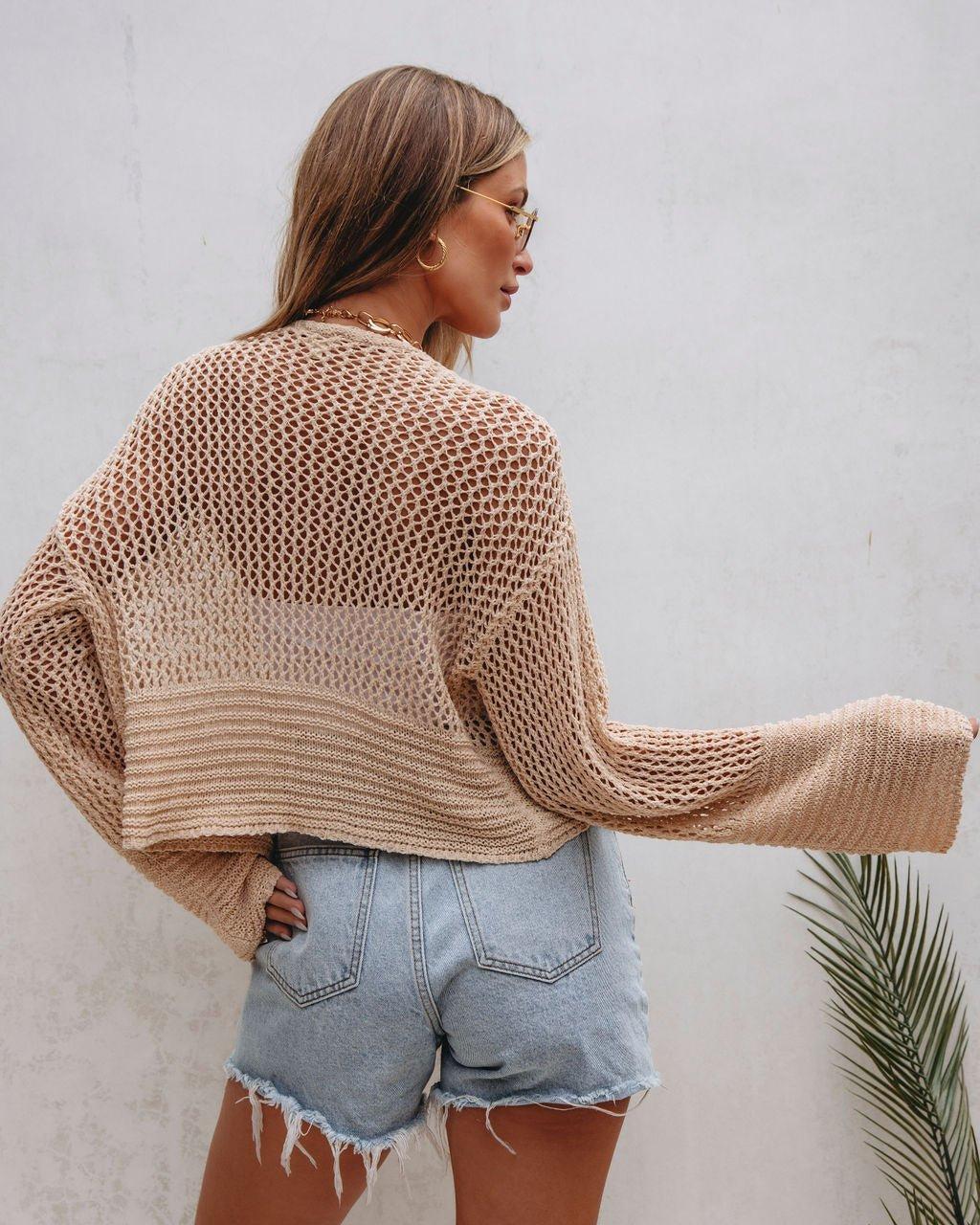 Taupe Open Front Cardigan Female Product Image