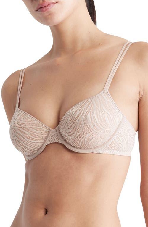 Calvin Klein Womens Sheer Marquisette Lace Lightly Lined Demi Bra - Pink - 36C Product Image