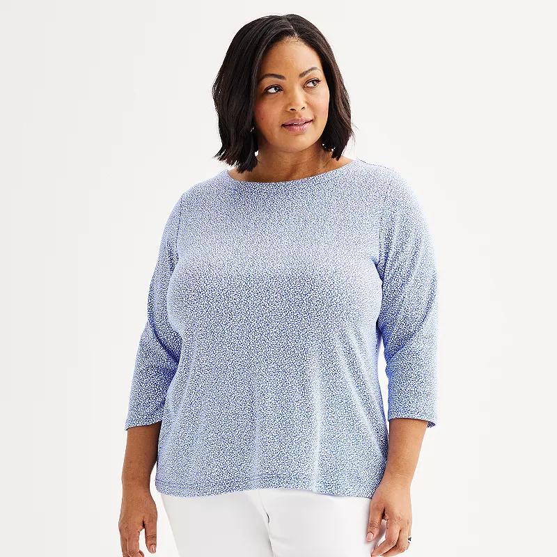 Plus Size Croft & Barrow Boatneck Top, Womens Product Image