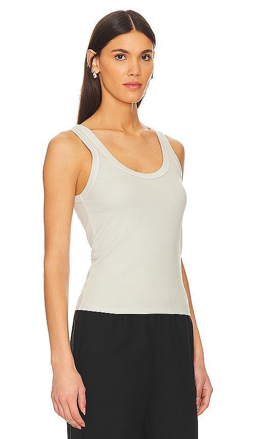 Enza Costa Supima Rib Scoop Tank Top in Grey Product Image