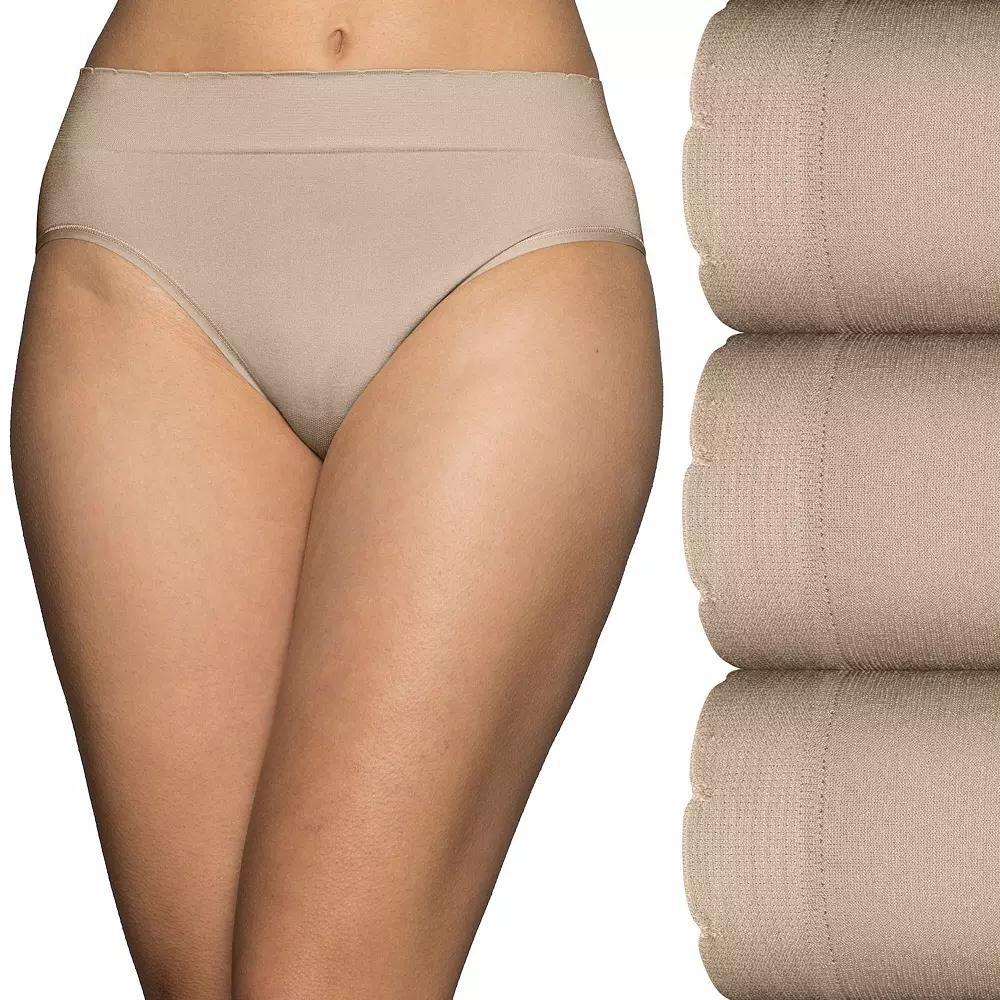 Vanity Fair Lingerie® No Pinch No Show Seamless Hi-Cut 3-Pack Brief Panty Set 13417, Women's, Size: 6, Damask Neutral Asst Product Image