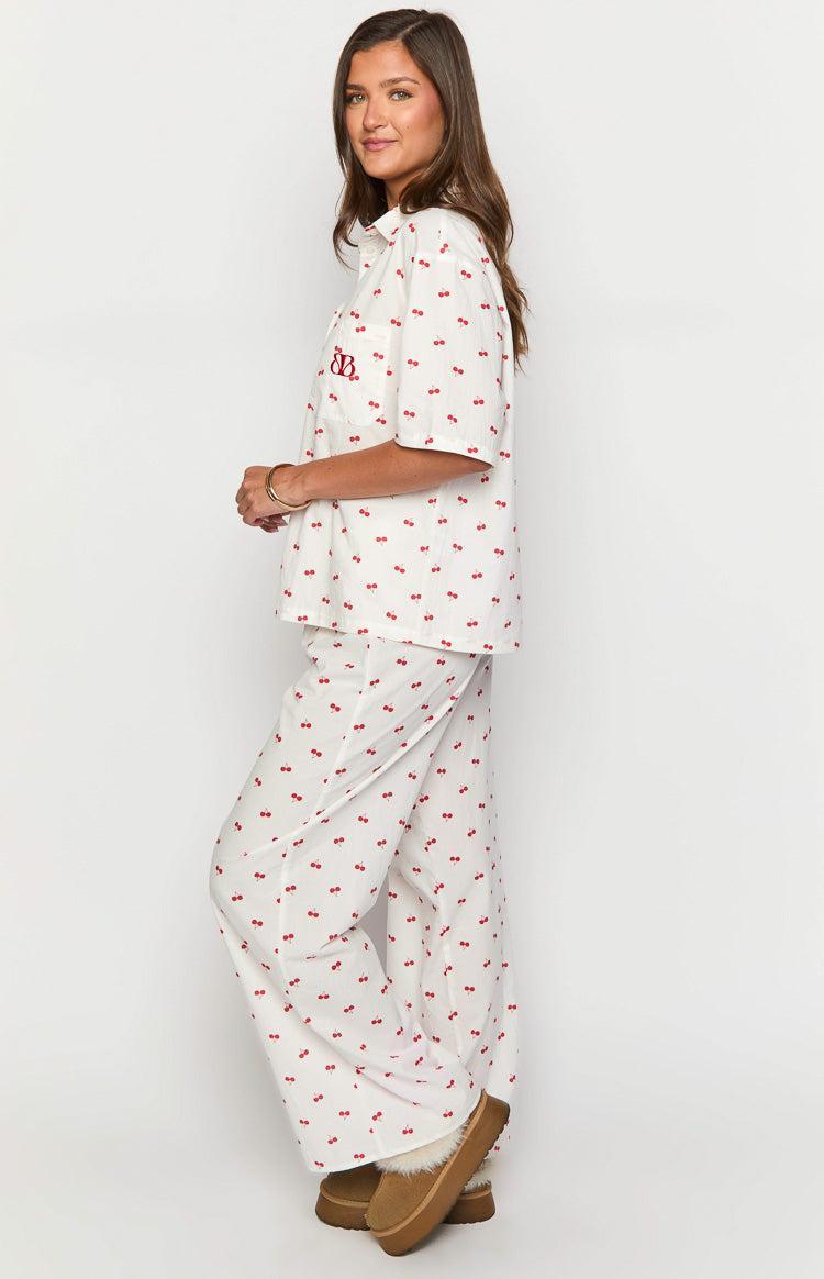 Alexea Cherry Print Pajama Pants Product Image