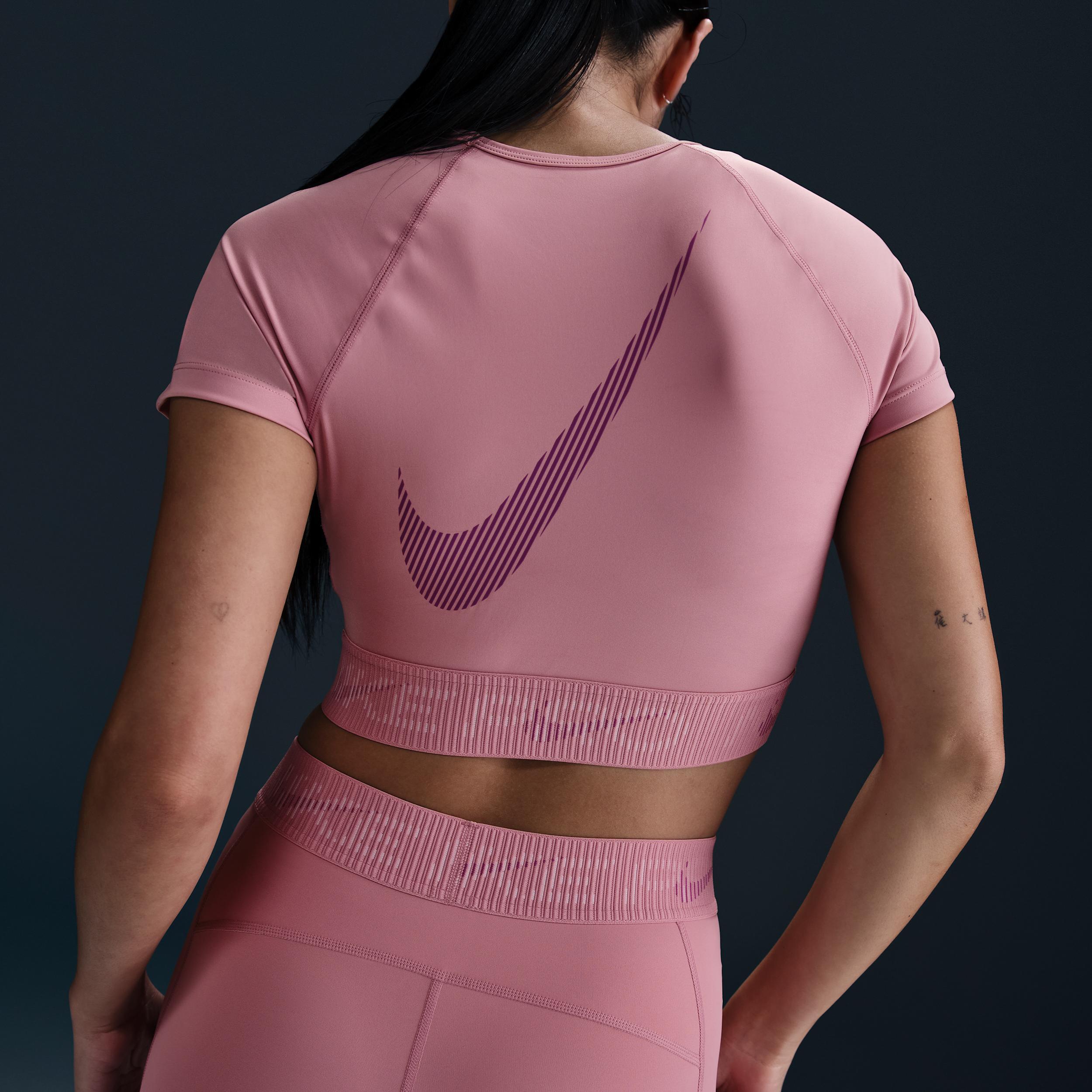 Women's Nike Pro Dri-FIT Short-Sleeve Cropped Graphic Top Product Image