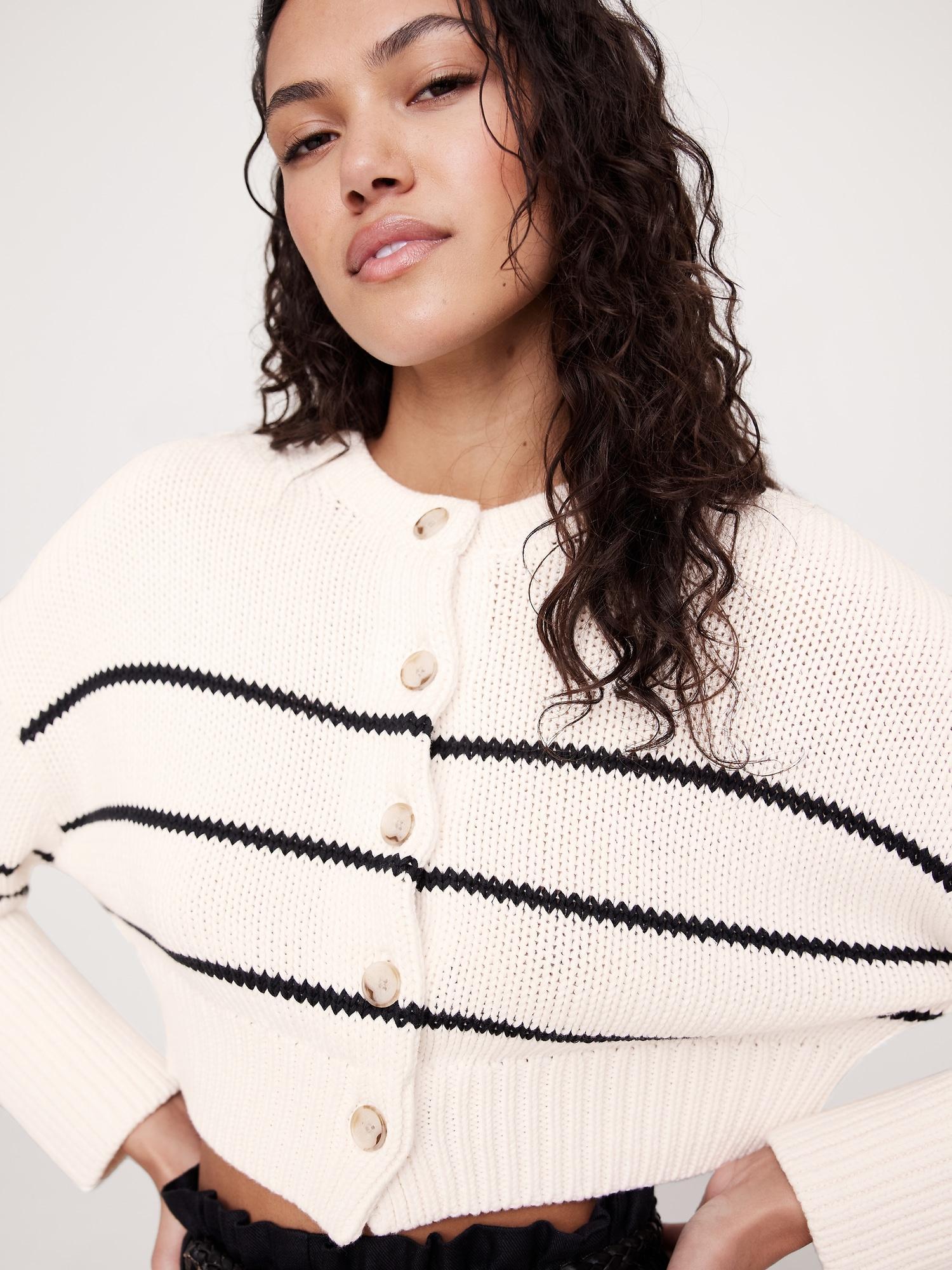 Oversized Cotton Cropped Cardigan Product Image