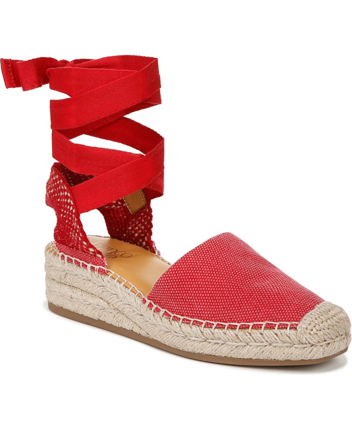 Franco Sarto Britney Ankle Strap Wedge Espadrilles Solid Fabric) Women's Sandals Product Image