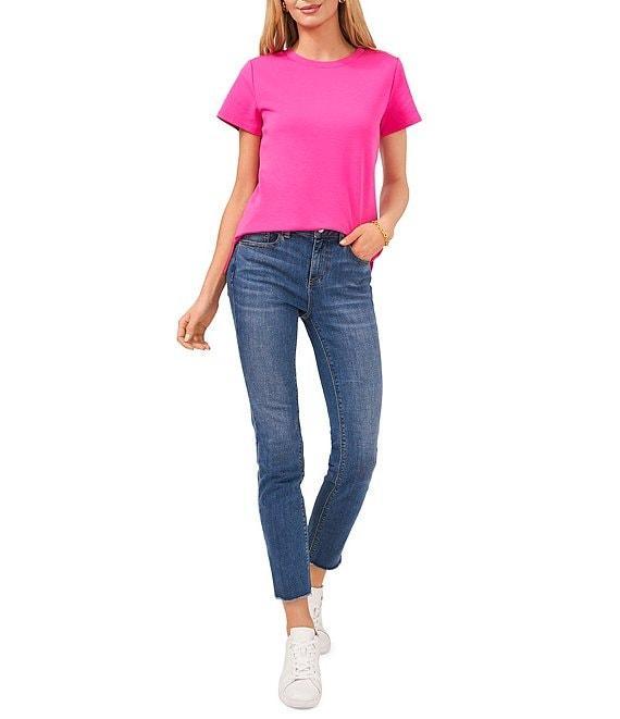 Vince Camuto Short Sleeve Crew Neck Knit Tee Shirt Product Image