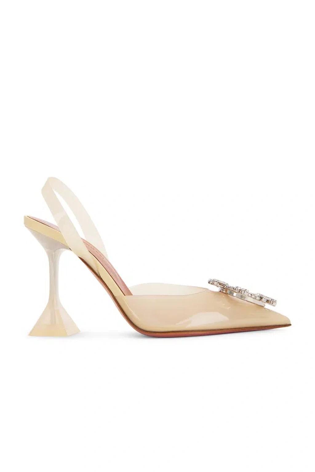 95mm Begum Glass Sling Pumps In Neutrals Product Image