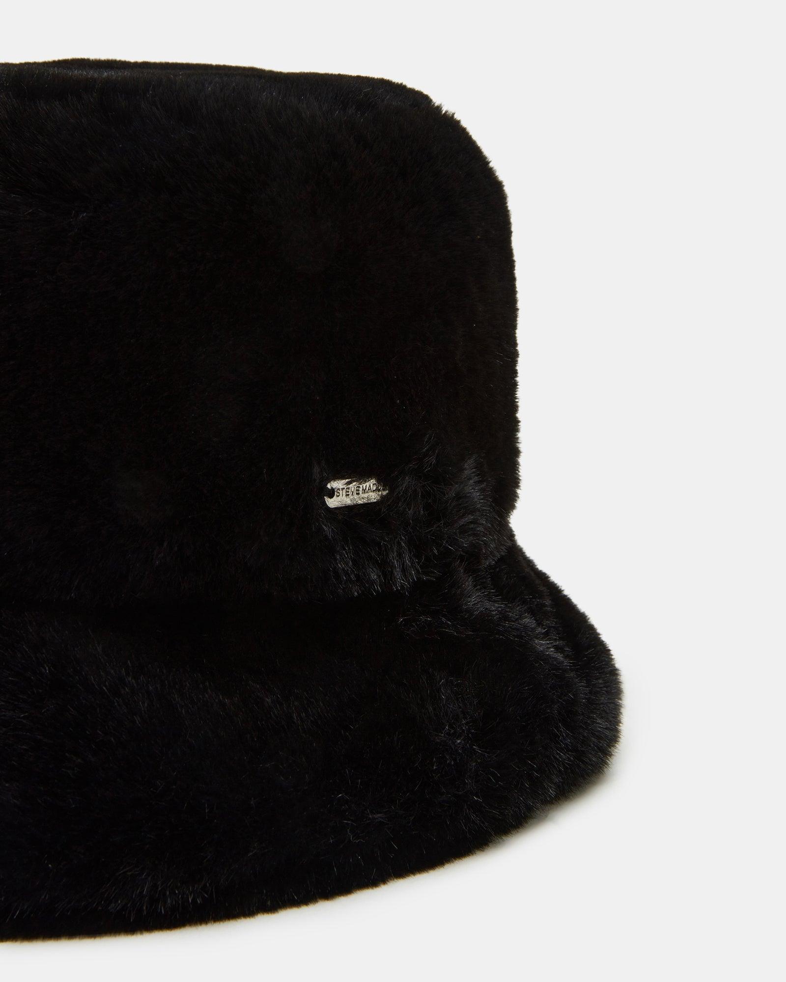 FAUX FUR BUCKET HAT BLACK Female Product Image