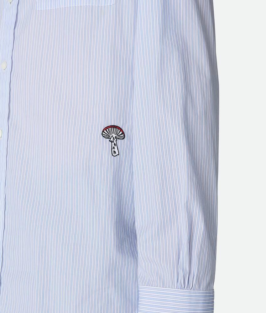Men's Stripe Cotton Poplin Shirt in White/blue Product Image