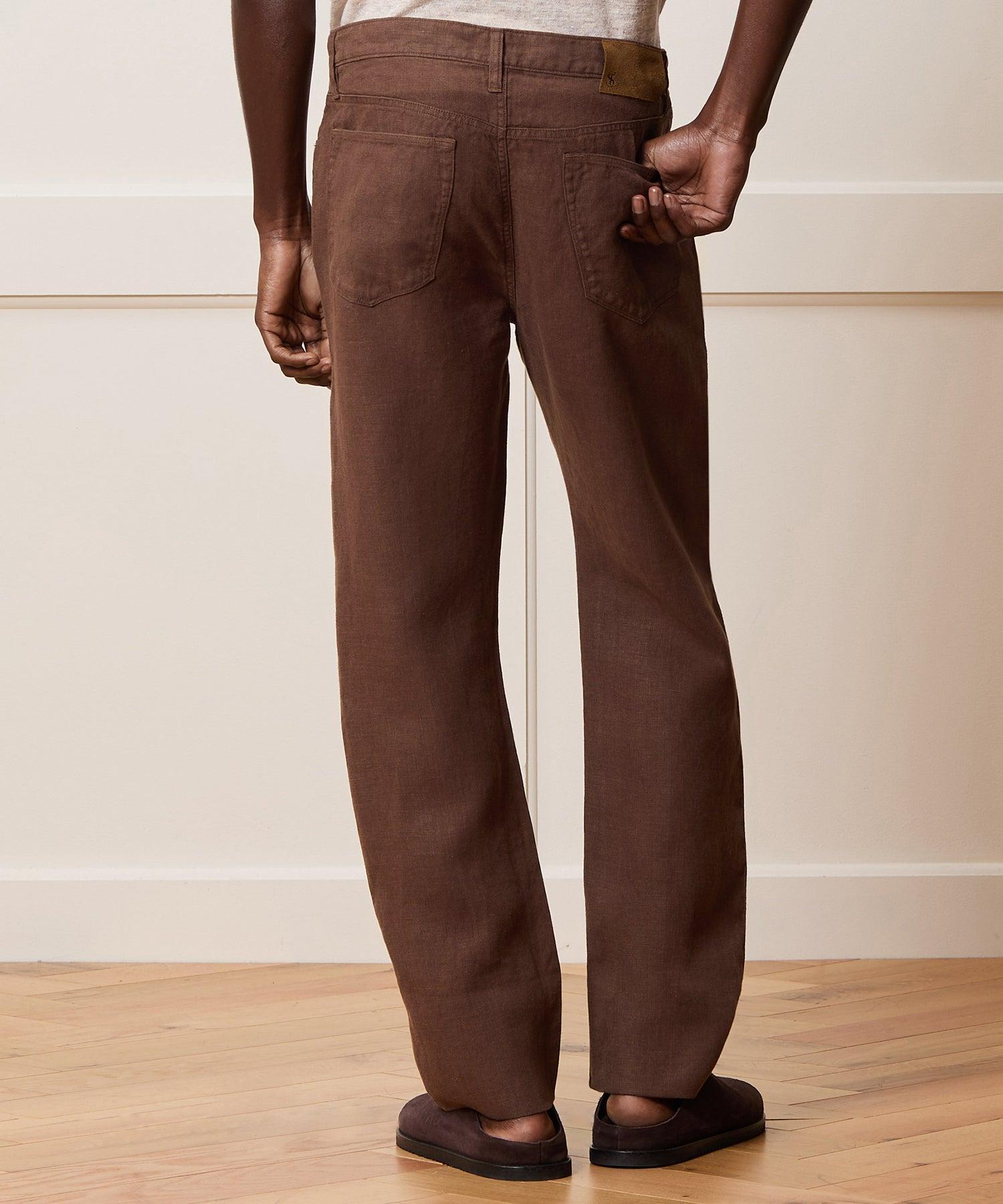 Straight Fit 5-Pocket Linen Pant Male Product Image