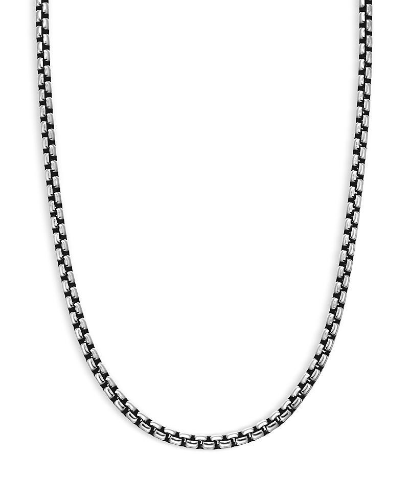 Mens Box Chain Necklace in Silver, 3.6mm, 24L Product Image