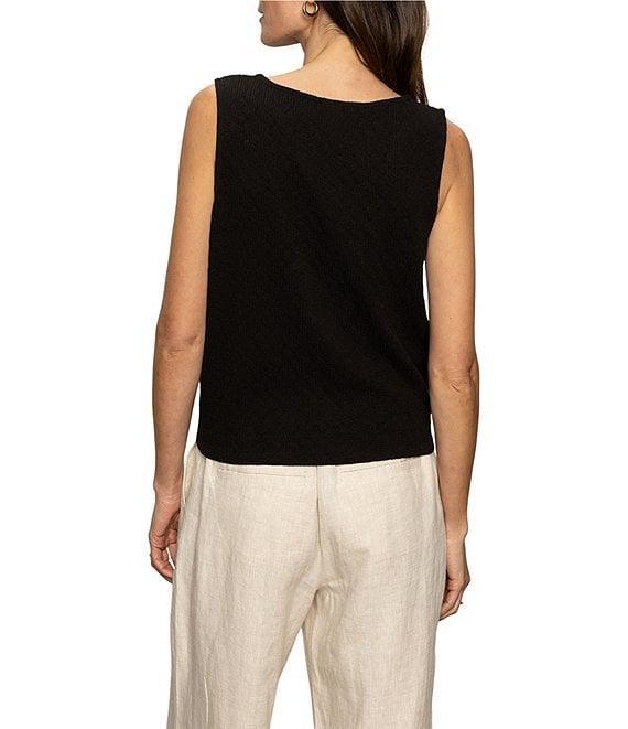Sanctuary Textured Knit V-Neck Sleeveless Button Tie-Front Shell Top Product Image