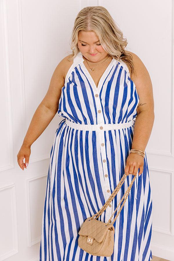 Sail Away Stripe Midi Dress Curves Product Image