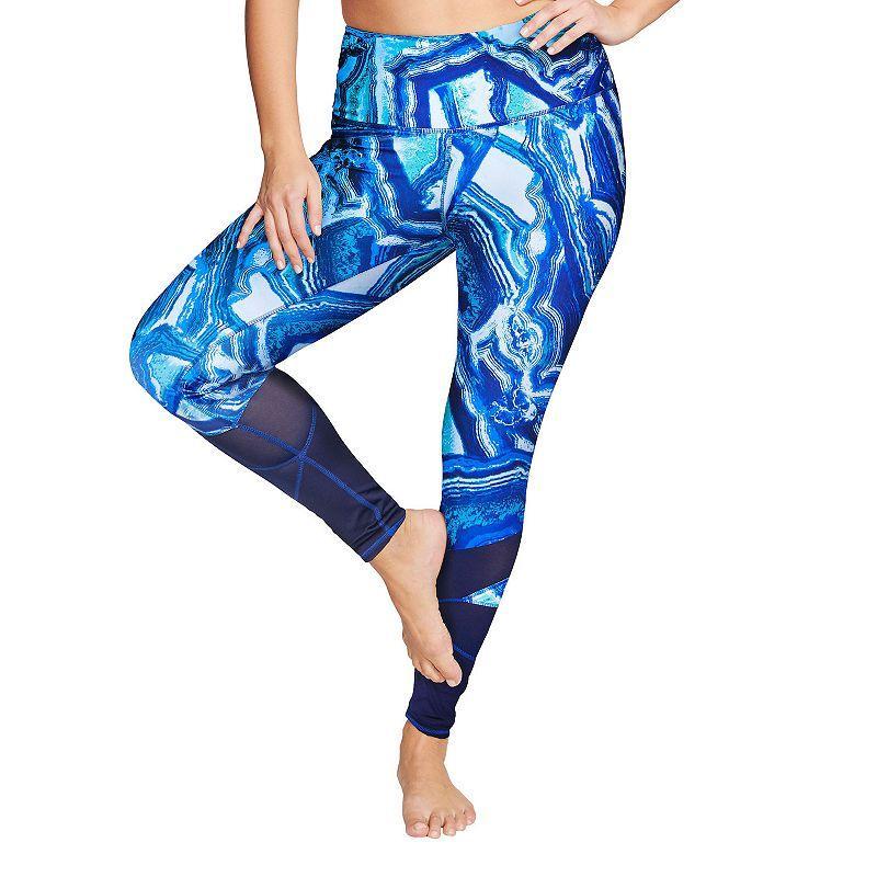 Plus Size Mazu Swim High-Waist Slimming Swim Leggings, Womens Blue Product Image