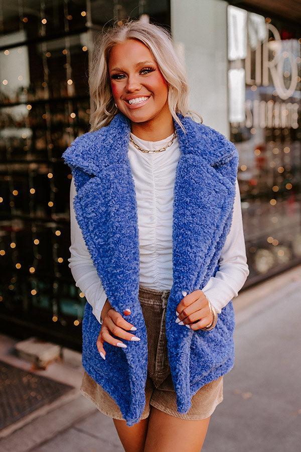 Snuggle Weather Sherpa Vest In Blue Product Image