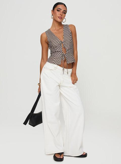 Lishar Top Brown Stripe Product Image