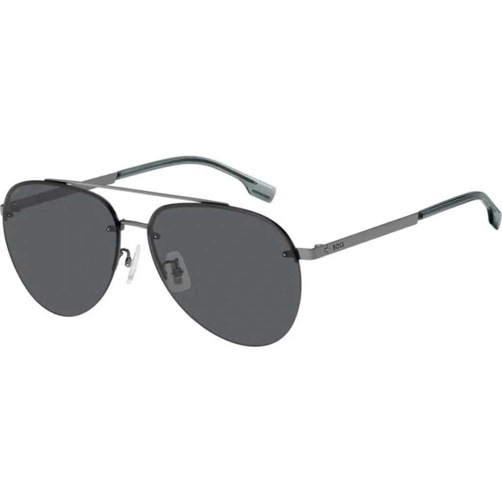 HUGO BOSS Boss 62mm Oversize Pilot Sunglasses In Ruthenium/ Grey Product Image