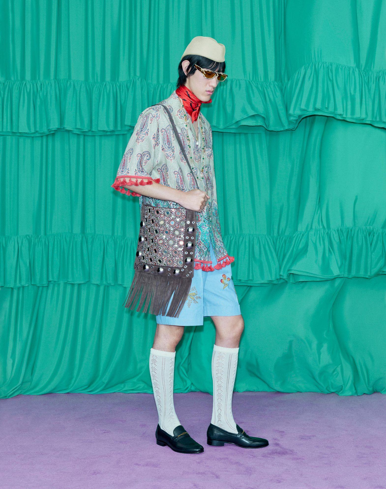 Denim Bermuda Shorts With Embroidery Product Image