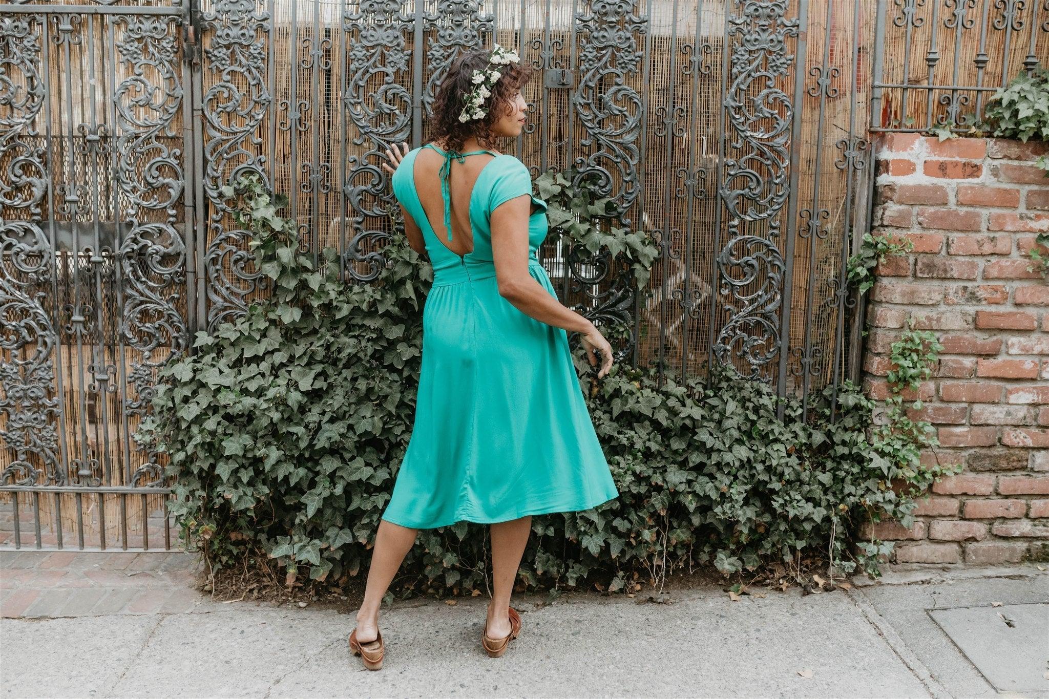 Joy dress in Teal Challis Product Image