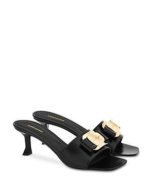 Zelie Leather Bow Mule Sandals Product Image